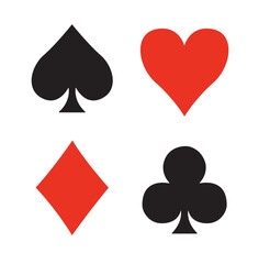 Hearts, clubs, spades and diamonds vector illustration