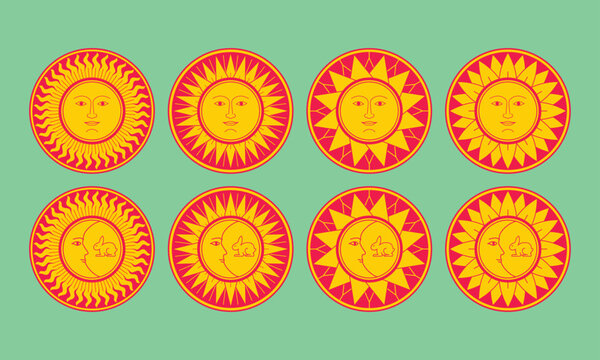 Sri Lankan Sinhala oriental traditional sun & moon decorative ornaments set 