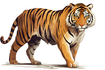 Transparent png of a tiger