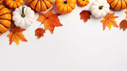 Thanksgiving background, autumn pumpkin decoration material concept illustration