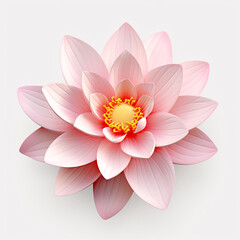 3D lotus illustration, beautiful plant blooming effect illustration