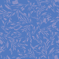 Fototapeta premium Vector illustration of stylized leaves pattern. Handmade art.