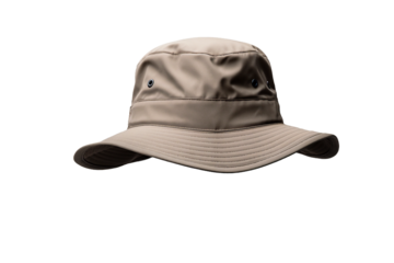 Wide brim bucket hat, transparent background, isolated image, generative AI