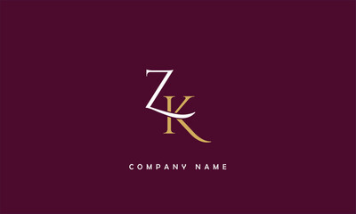 ZK, KZ, Z, K Abstract Letters Logo Monogram