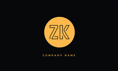 ZK, KZ, Z, K Abstract Letters Logo Monogram
