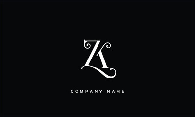 ZK, KZ, Z, K Abstract Letters Logo Monogram