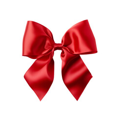 red bow ribbon on an isolated