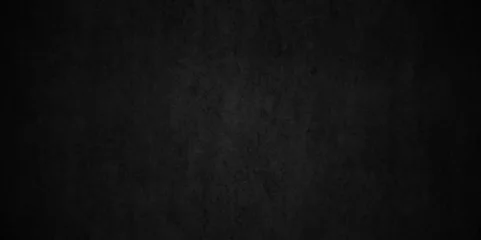 Foto op Plexiglas Dark black Blackboard and chalkboard rough grunge backdrop background. Panorama dark grey black slate background or texture. Vector black wall concrete texture. Stone wall background. © MdLothfor