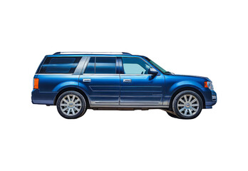 Fototapeta premium _Blue_SUV_car_full_body_closeup_full_bod