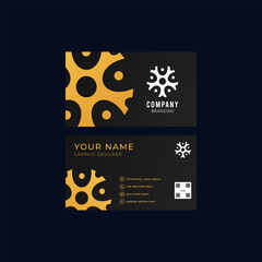 Obraz premium black horizontal business card template design with abstract logo vector