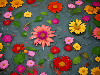 Wallpaper tileable pattern of of blooming created with Generative AI technology 