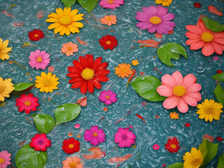 Wallpaper tileable pattern of of blooming created with Generative AI technology 