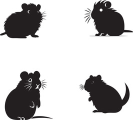 Set of silhouettes of Hamsters 