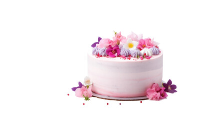 Obraz na płótnie Canvas Birthday Cake isolated on transparent and white background.PNG image.
