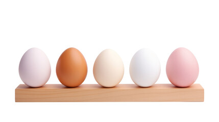 Fototapeta premium Many eggs on wood isolated on transparent and white background.PNG image.