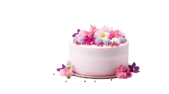Birthday Cake isolated on transparent and white background.PNG image.
