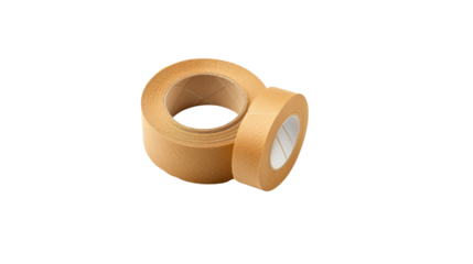 Masking tape for close box paper isolated on transparent and white background.PNG image.