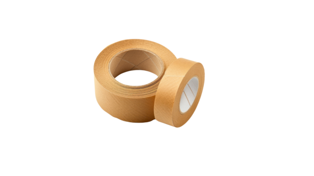 Masking tape for close box paper isolated on transparent and white background.PNG image.