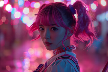 ステージでライブする日本のアイドルグループ