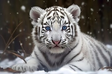  snow tiger white Baby Cute