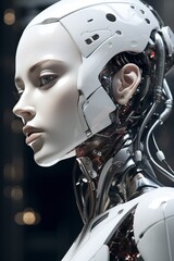 Futuristic and advanced robot head concept illustration