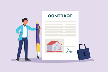 Real estate business concept. Colored flat vector illustration isolated.