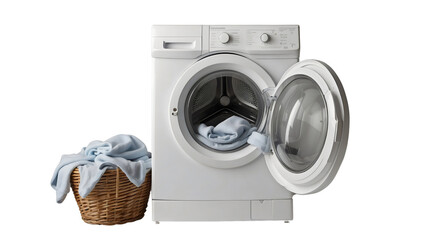 washing machine isolated on a white background, transparent background - obrazy, fototapety, plakaty