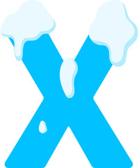 Snow Font Alphabet Letter X © Monsters Visual