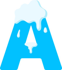 Cute Snow Alphabet A © Monsters Visual