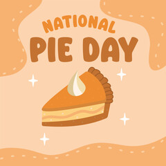 For the celebration of National Pie Day, this vector graphic is suitable.