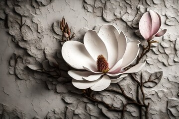 magnolia flower on wood