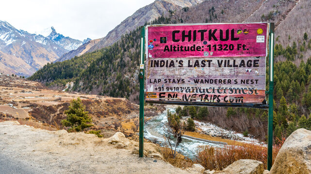 Chitkul or Chhitkul is the last village of India on the Indo Tibet border in in Kinnaur district of Himachal Pradesh, India