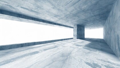 A concrete cement minimalist interior building for design purposes.