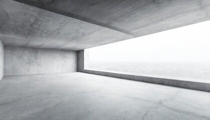 A concrete cement minimalist interior building for design purposes.