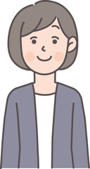 笑顔のビジネスパーソン1の上半身イラスト