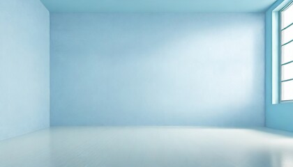 Fototapeta premium Blue empty room with the wall for design purposes.