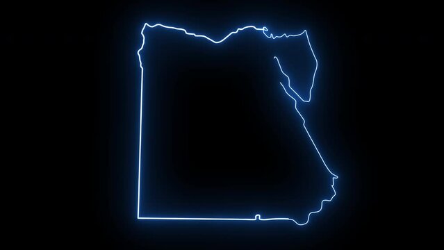Animated Egyptian map icon with a glowing neon effect