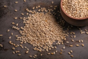 food healthy background textured brown seeds Sesame - Powered by Adobe
