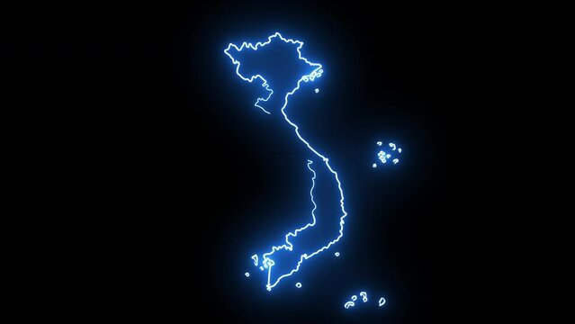 Animated Vietnam map icon with a glowing neon effect