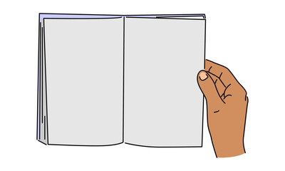 line art color of hands holding book vector illustration