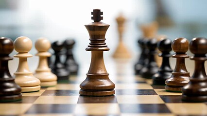 Macro of a chess board, symbolizing the strategic thought process and risk assessment involved in decisionmaking according to game theory in behavioral economics.