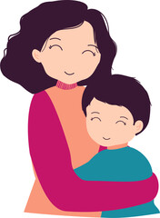 Mom and Kids Hugging