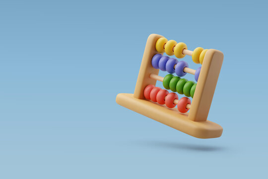 3d Vector Wooden abacus, Education and school element, math concept. Eps 10 Vector.