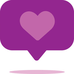 heart icon, love social media notification, love icon for instagram on the chat box. Set Like heart icon on a red pin. Set of heart in speech bubble icon.