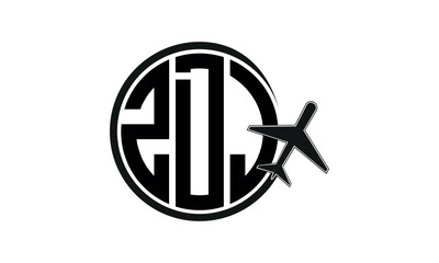 ZDJ three initial letter circle tour & travel agency logo design vector template. hajj Umrah agency, abstract, wordmark, business, monogram, minimalist, brand, company, flat, tourism agency, tourist - obrazy, fototapety, plakaty