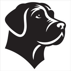 black and white dog , dog head icon , dog head, Labrador Retriever head vector
