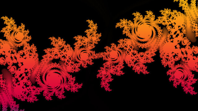 orange gold to red coloured gradient lace pattern on a black background 