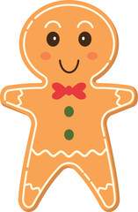 Gingerbread Man Cookie Illustration