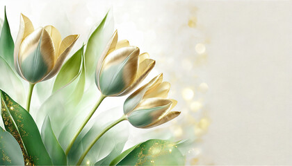 Piękne tulipany, wiosenne kwiaty, dekoracja scienna, kartka na życzenia, generative ai