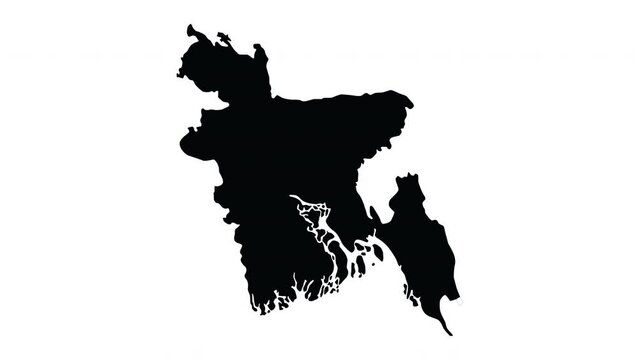 Animation forms a map icon for the country of Bangladesh